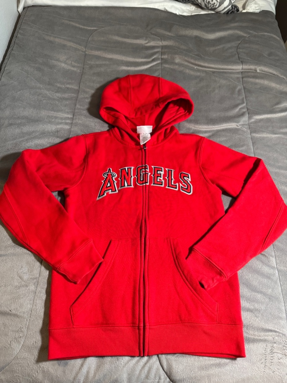 Gen2 official merchandise MLB Angels Red Kids' Zip-Up Hoodie Sz M 10/12